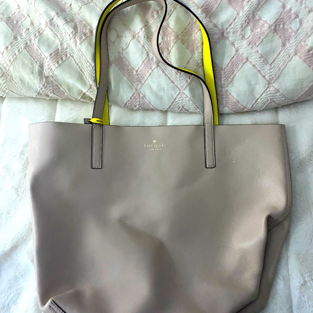 Kate spade reversible tote yellow and baby pink